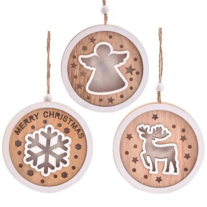 Wooden Light Up Christmas Ornaments