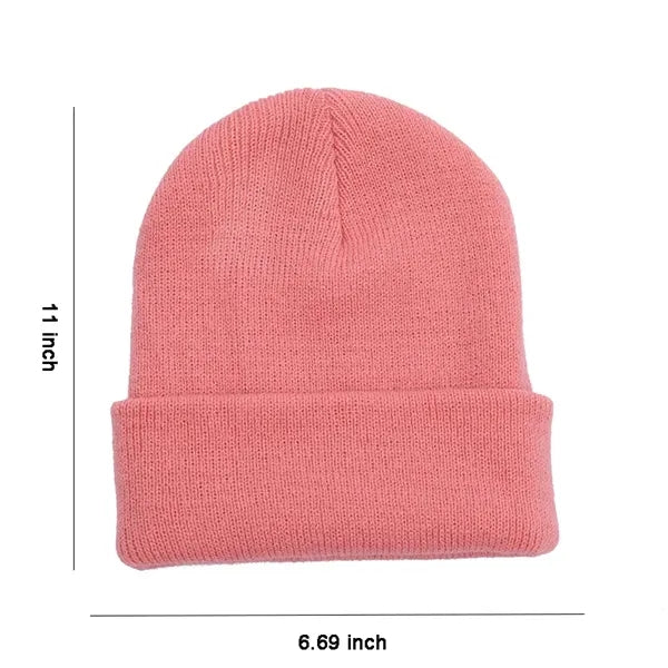 Acrylic Beanie With Cuffs Custom Winter Cap