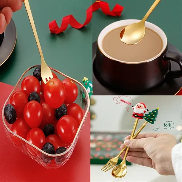 Christmas Stainless Steel Fork and Spoon