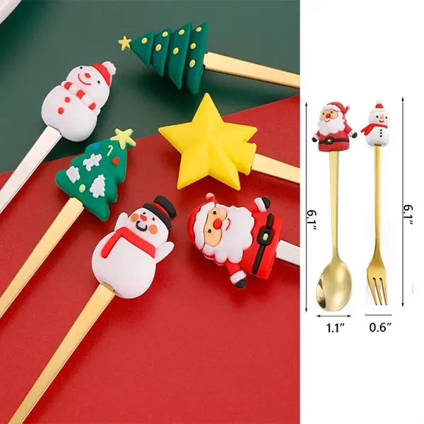 Christmas Stainless Steel Fork and Spoon