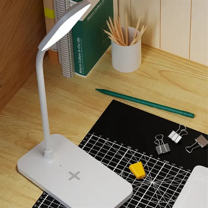 Rechargeable Adjustable Desk Lamp with Wireless Charging