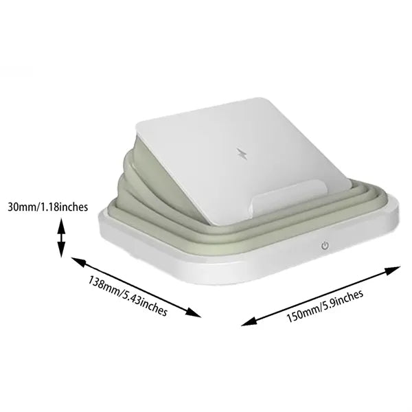 Foldable Ambient Light With Wireless Recharging Phone Holder