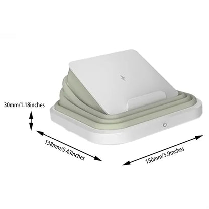 Foldable Ambient Light With Wireless Recharging Phone Holder