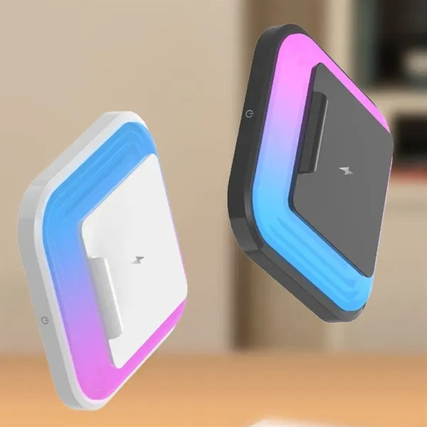 Foldable Ambient Light With Wireless Recharging Phone Holder