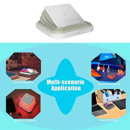 Foldable Ambient Light With Wireless Recharging Phone Holder