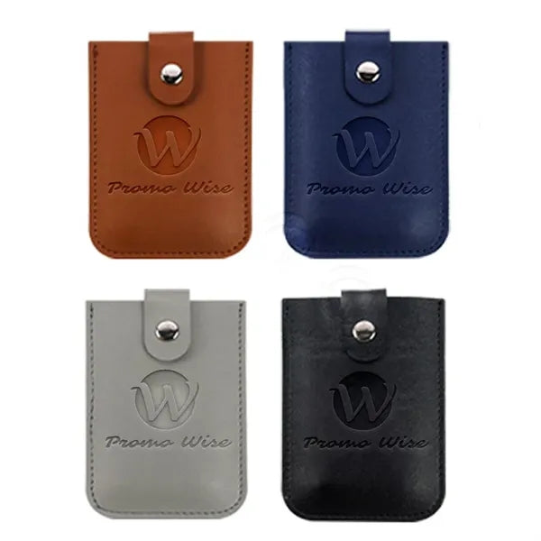 Slim Pull-Out Snap Closure Leather Card Holder Wallet