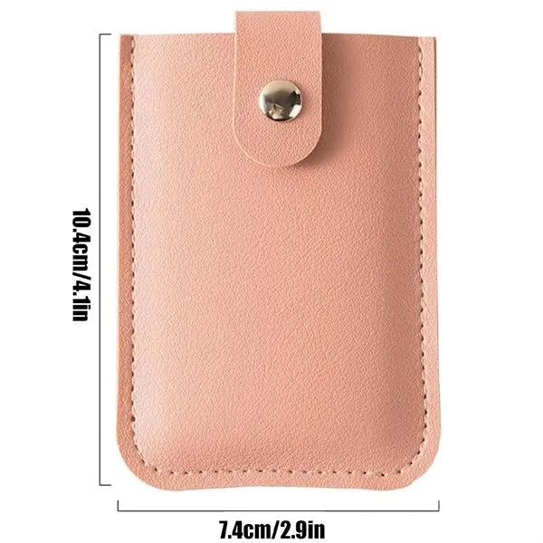 Slim Pull-Out Snap Closure Leather Card Holder Wallet