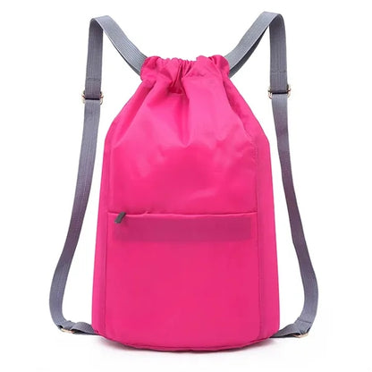 Large Drawstring Bag with Adjustable Shoulder Straps