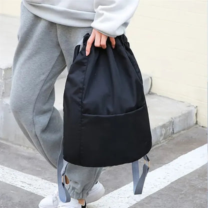 Large Drawstring Bag with Adjustable Shoulder Straps