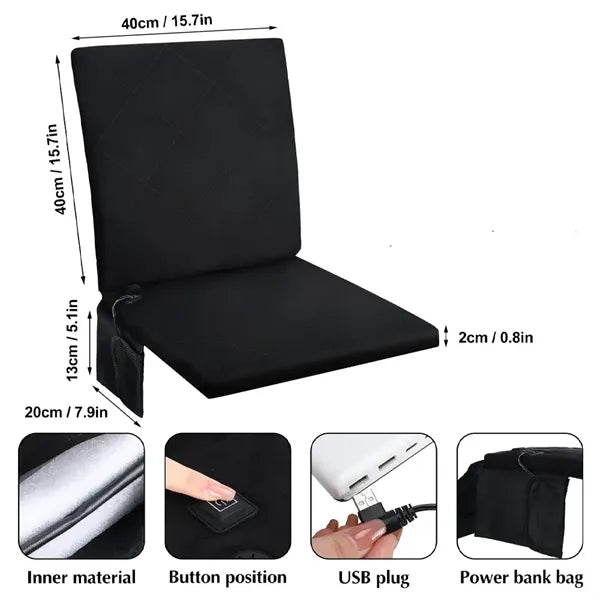 Portable Foldable Adjustable Heated Seat Cushion
