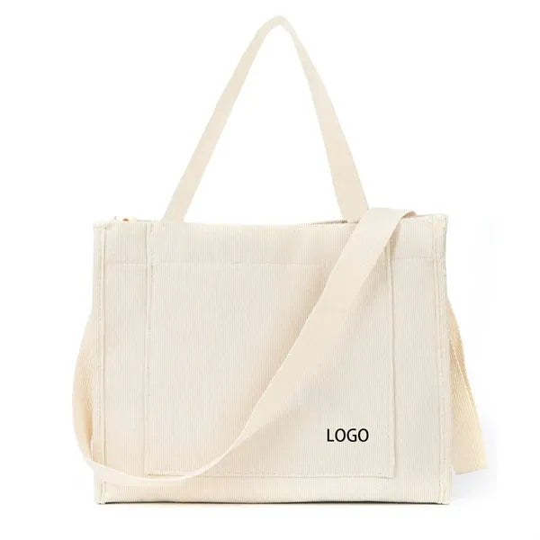 Mini Corduroy Tote Bag with Short Handles