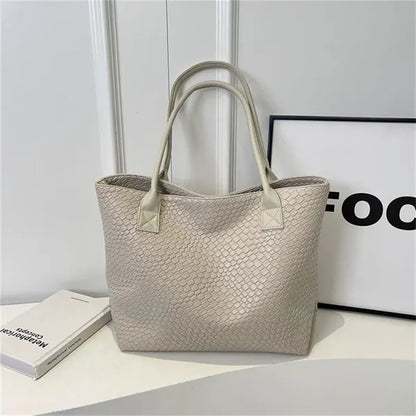 Vegan Leather Tote Bag with Magnetic Closure