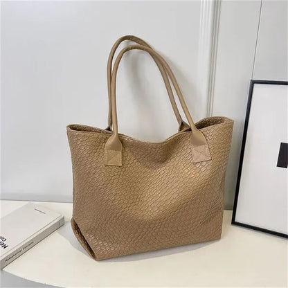 Vegan Leather Tote Bag with Magnetic Closure