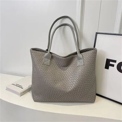 Vegan Leather Tote Bag with Magnetic Closure