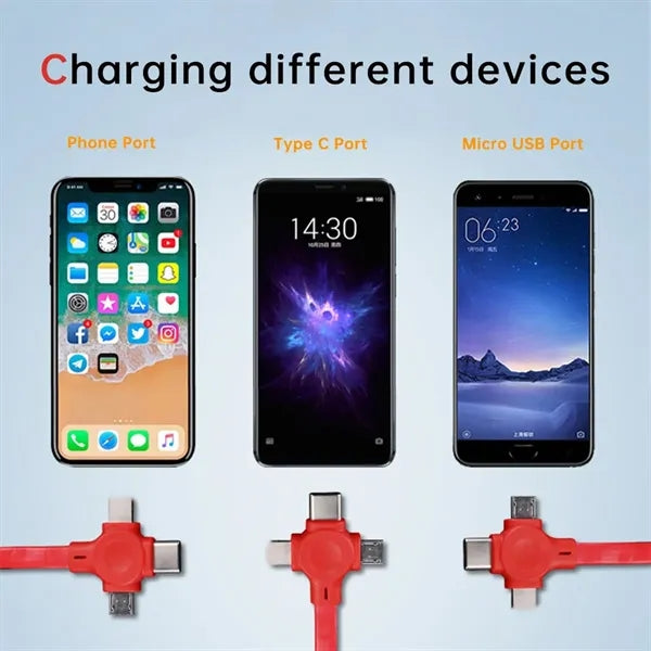 3 In 1 Multi USB Retractable Charger Cable Cord