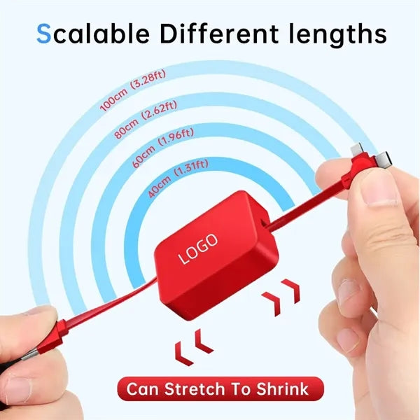 3 In 1 Multi USB Retractable Charger Cable Cord