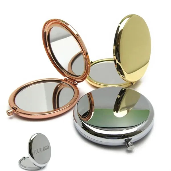 Double-Sided 1X/2X Magnifying Metal Pocket Makeup Mirror