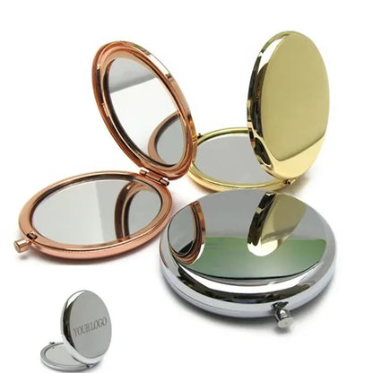 Double-Sided 1X/2X Magnifying Metal Pocket Makeup Mirror