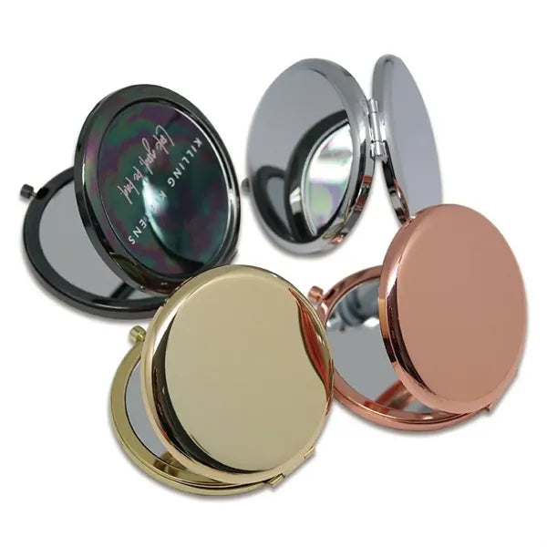 Double-Sided 1X/2X Magnifying Metal Pocket Makeup Mirror