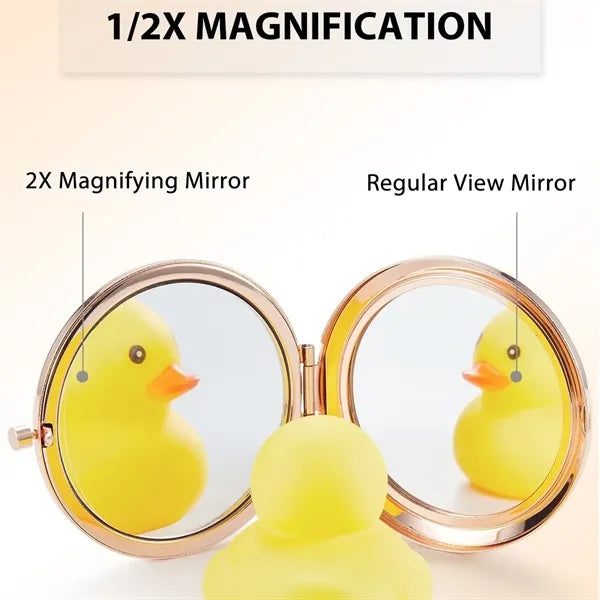 Double-Sided 1X/2X Magnifying Metal Pocket Makeup Mirror