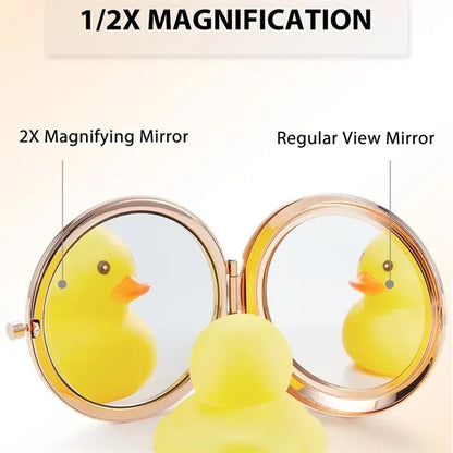 Double-Sided 1X/2X Magnifying Metal Pocket Makeup Mirror