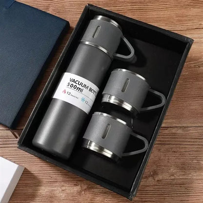 17oz Vacuum Flask Set with 2 Cups