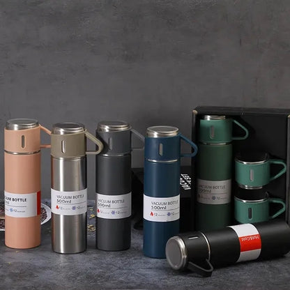 17oz Vacuum Flask Set with 2 Cups