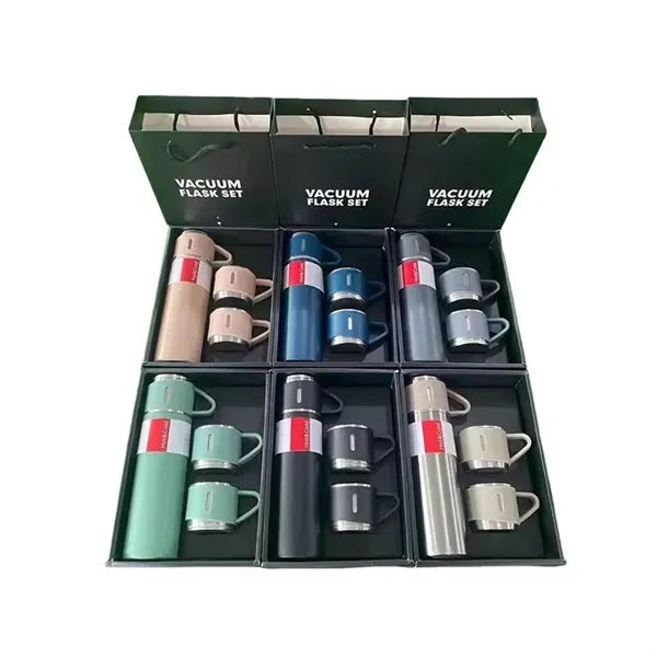 17oz Vacuum Flask Set with 2 Cups