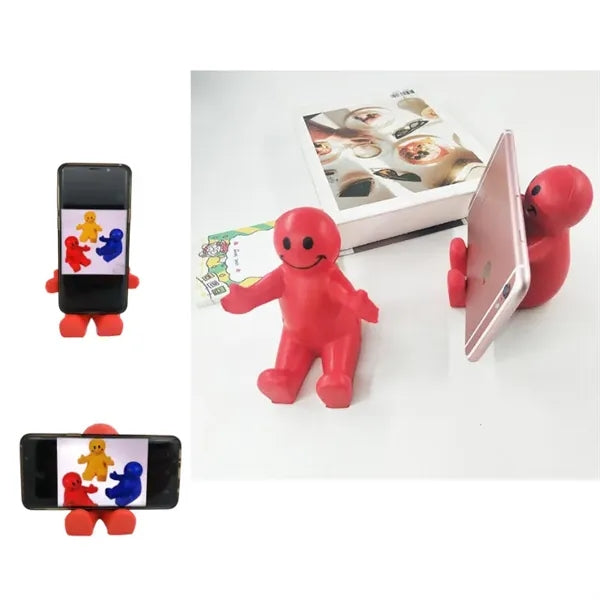 Fun Colorful Squeezable Smile Face Guy Phone Holders