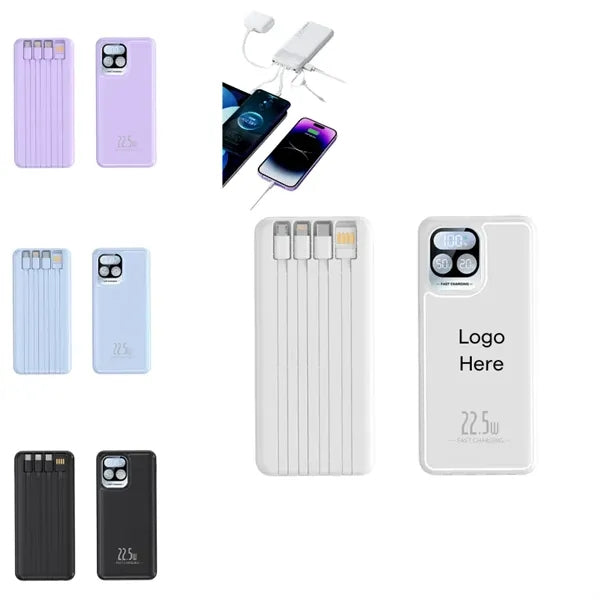 20,000 mAh 22.5W Power Bank with 4-in-1 Cable Fast Charge