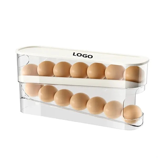 Auto Rolling Egg Dispenser Holder for Refrigerator