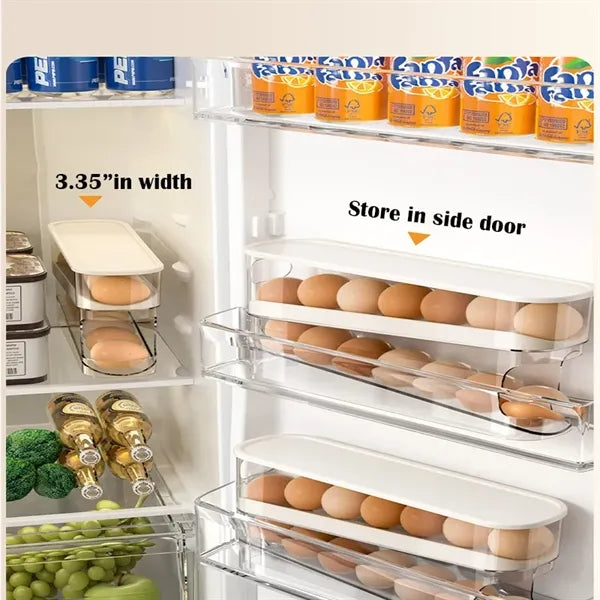 Auto Rolling Egg Dispenser Holder for Refrigerator
