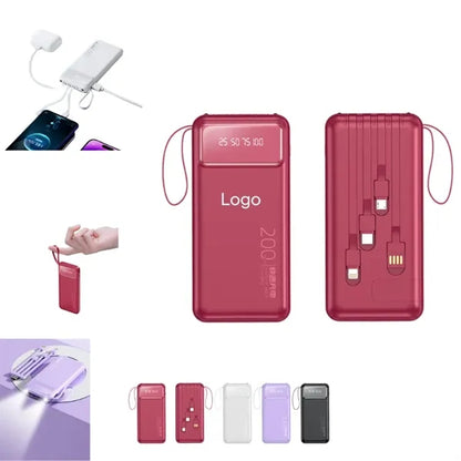 20,000 mAh Power Bank with 4-in-1 Cable LED Function