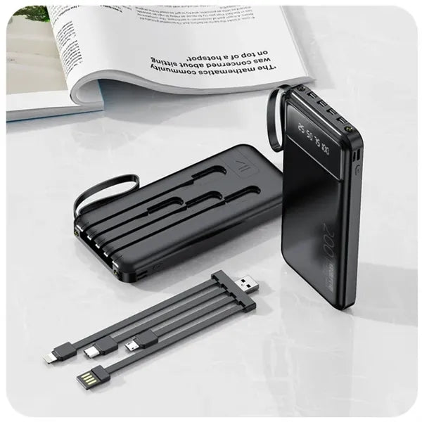 20,000 mAh Power Bank with 4-in-1 Cable LED Function