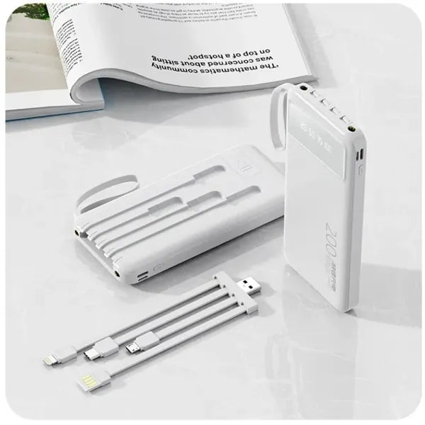 20,000 mAh Power Bank with 4-in-1 Cable LED Function