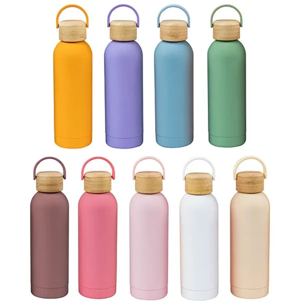 Thermos Cup With Bamboo Lid And Handle