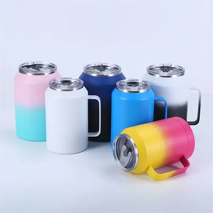 Mug Tumbler With Handle And Straw