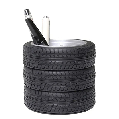 Novelty Tire-Shaped Desk Pen Holder