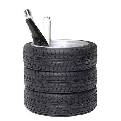 Novelty Tire-Shaped Desk Pen Holder