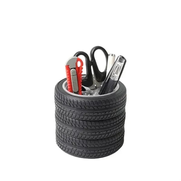 Novelty Tire-Shaped Desk Pen Holder