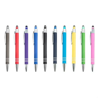 3 Rings Rubberized Metal Stylus Pen