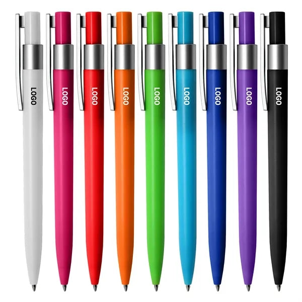 Push Color Plastic Ballpoint Pen