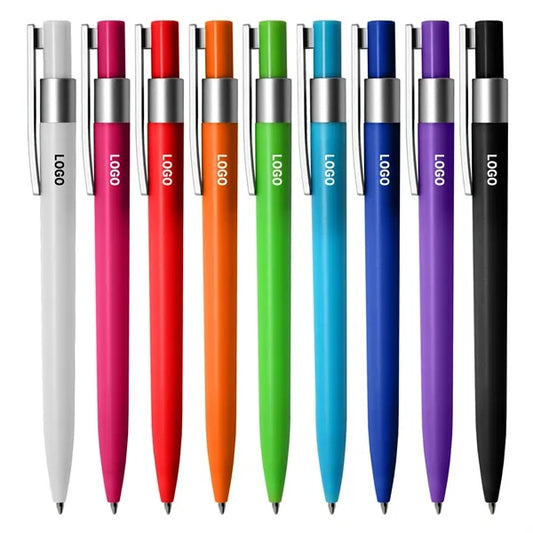 Push Color Plastic Ballpoint Pen