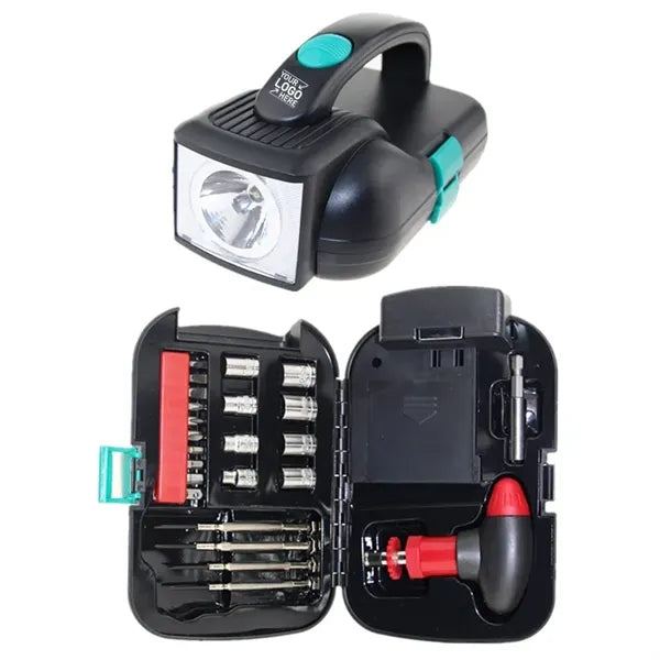 24pcs Portable Hardware Tools Set with LED Light