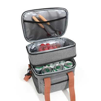 Portable Insulated Lunch Bag With Shoulder Strap