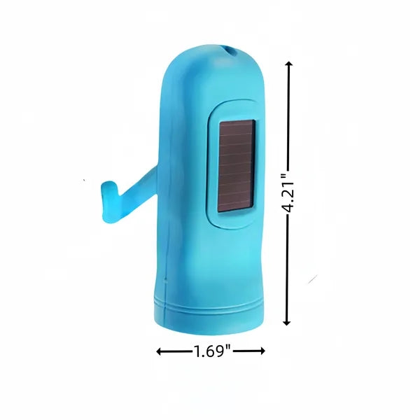 Portable Hand Crank Solar Powered Flashlight Outdoor Sports