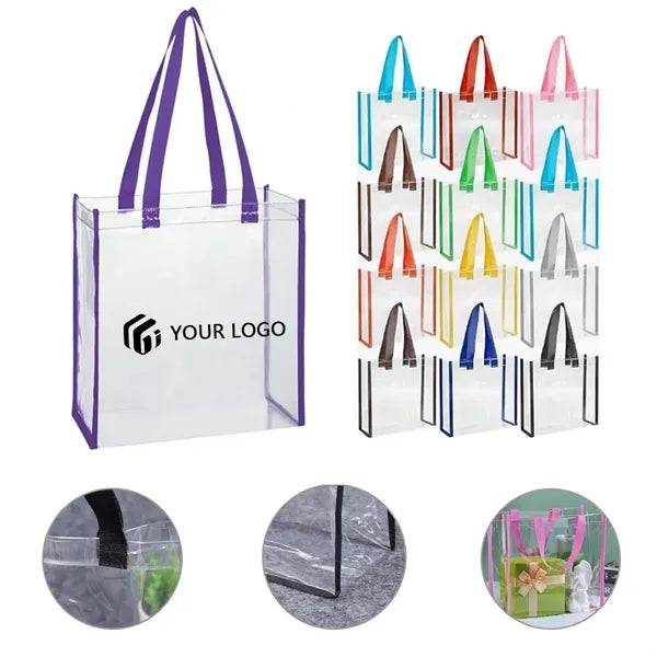 Fashion Party Stadium Shopping Plastic Clear Hand Tote Bag