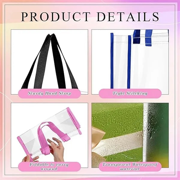 Fashion Party Stadium Shopping Plastic Clear Hand Tote Bag
