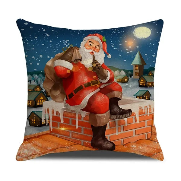 Christmas Linen Decoration Cushion Pillowcase