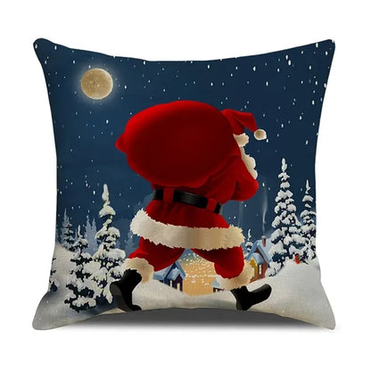 Christmas Linen Decoration Cushion Pillowcase